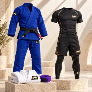 ZM BJJ gi, rash guard and compression shorts