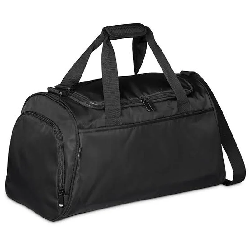 ZM black duffle bag with shoulder strap
