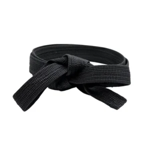 ZM black karate belt, knotted