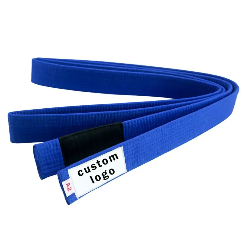 ZM blue karate belt with custom logo label