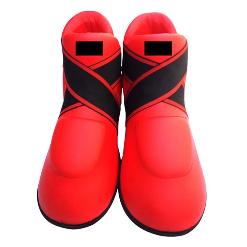 ZM red karate kick boots, front view